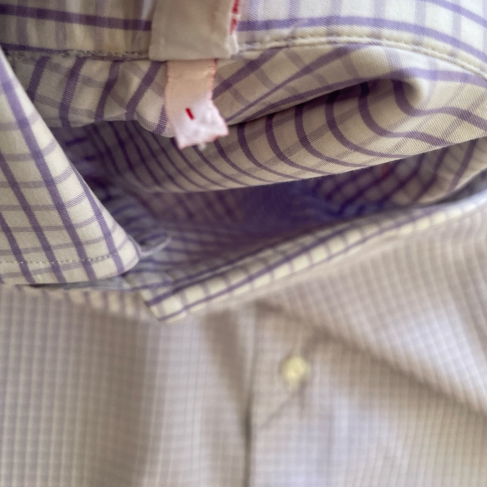 Isaia Purple Checkered Dress Shirt - Picture 5 of 6